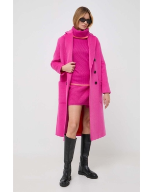 MAX&Co. płaszcz z domieszką wełny kolor różowy przejściowy oversize