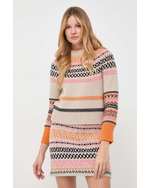 MAX&Co. sweter z domieszką wełny damski kolor beżowy ciepły