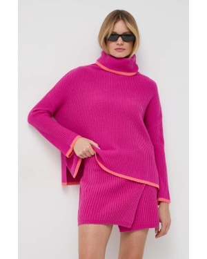 MAX&Co. sweter kaszmirowy kolor różowy ciepły z golfem