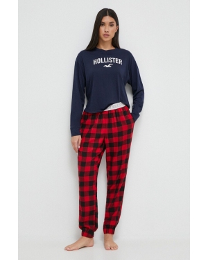 Hollister Co. spodnie piżamowe damskie kolor czerwony