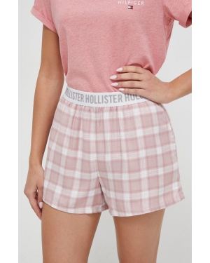Hollister Co. szorty piżamowe damskie kolor różowy