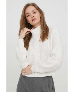Hollister Co. sweter damski kolor biały z półgolfem