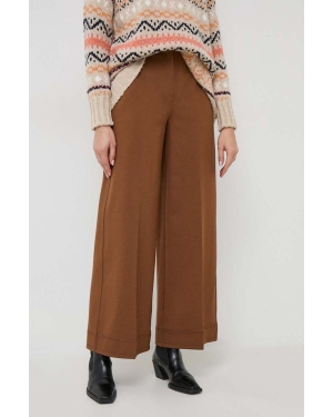MAX&Co. spodnie damskie kolor brązowy szerokie high waist