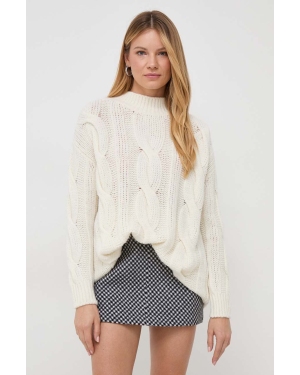 MAX&Co. sweter wełniany damski kolor beżowy ciepły z półgolfem