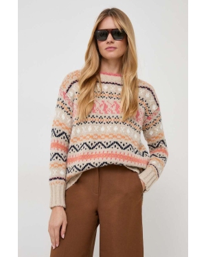 MAX&Co. sweter z domieszką wełny damski kolor beżowy ciepły