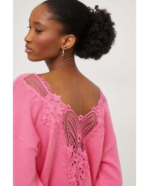 Answear Lab sweter damski kolor różowy