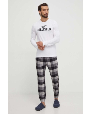 Hollister Co. piżama męska kolor szary wzorzysta