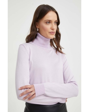 Answear Lab sweter damski kolor fioletowy lekki z golfem