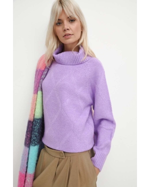 Medicine sweter damski kolor różowy z golfem