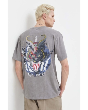 Karl Kani t-shirt bawełniany męski kolor szary z nadrukiem