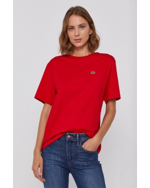 Lacoste t-shirt bawełniany kolor czerwony TF5441-001