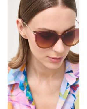 Michael Kors okulary przeciwsłoneczne DUPONT damskie kolor brązowy 0MK2184U