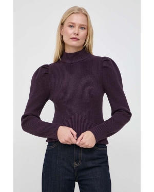 Morgan sweter damski kolor fioletowy z półgolfem