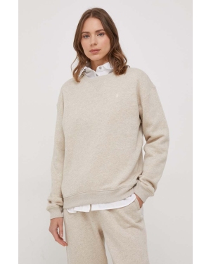 Polo Ralph Lauren bluza damska kolor beżowy gładka