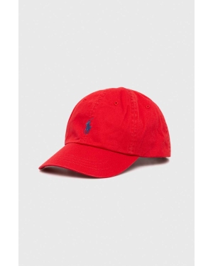 Polo Ralph Lauren czapka z daszkiem bawełniana kolor czerwony z aplikacją