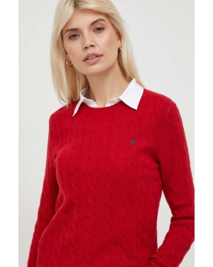 Polo Ralph Lauren sweter wełniany damski kolor czerwony lekki