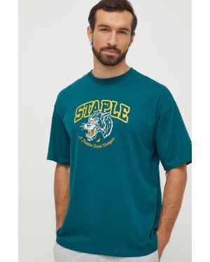 Puma t-shirt bawełniany PUMA X STAPLE męski kolor zielony z nadrukiem