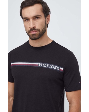 Tommy Hilfiger t-shirt bawełniany męski kolor czarny z nadrukiem MW0MW33688