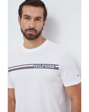 Tommy Hilfiger t-shirt bawełniany męski kolor biały z nadrukiem MW0MW33688