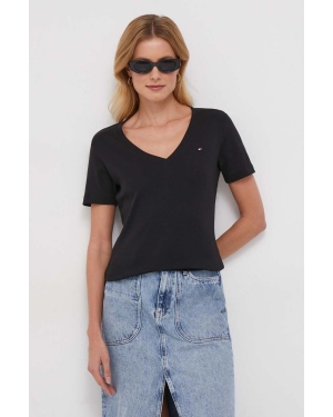Tommy Hilfiger t-shirt bawełniany damski kolor czarny WW0WW40584