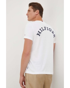 Tommy Hilfiger t-shirt bawełniany męski kolor biały z nadrukiem MW0MW33686