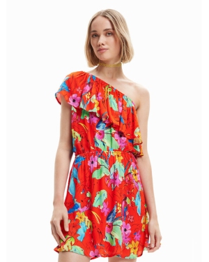 Desigual Sukienka letnia Tropical 23SWVW83 Czerwony Regular Fit