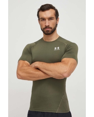 Under Armour t-shirt treningowy kolor zielony gładki 1361518