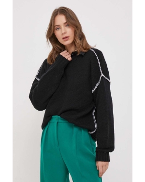 United Colors of Benetton sweter wełniany damski kolor czarny