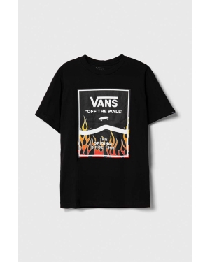 Vans t-shirt bawełniany dziecięcy VN000AKNBLK1 PRINT BOX 2.0 kolor czarny z nadrukiem