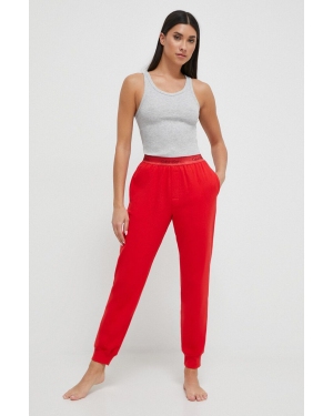 Calvin Klein Underwear spodnie lounge kolor czerwony gładkie