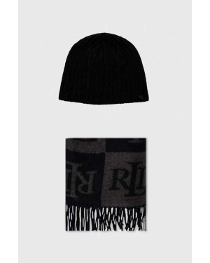Lauren Ralph Lauren czapka i szalik kolor czarny