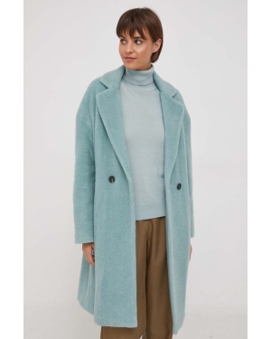 Sisley płaszcz damski kolor niebieski przejściowy oversize