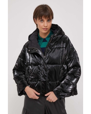 Sisley kurtka damska kolor czarny przejściowa oversize