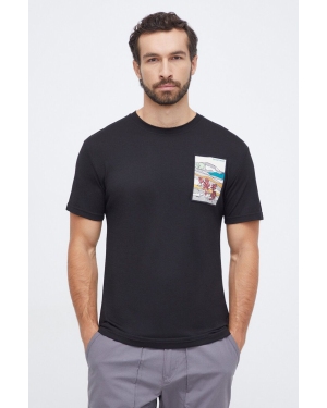 Smartwool t-shirt sportowy Mountain Patch Graphic kolor czarny z aplikacją