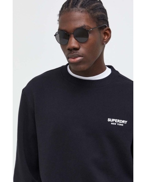 Superdry bluza bawełniana męska kolor czarny z nadrukiem