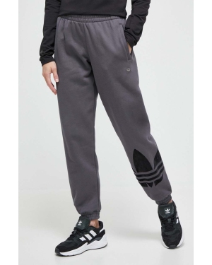 adidas Originals spodnie dresowe bawełniane kolor szary z aplikacją