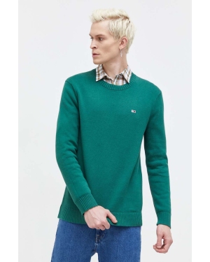 Tommy Jeans sweter bawełniany kolor zielony