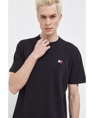 Tommy Jeans t-shirt bawełniany kolor czarny z aplikacją DM0DM17995