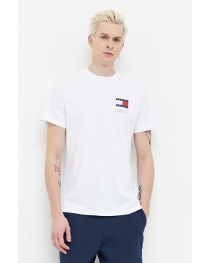 Tommy Jeans t-shirt bawełniany męski kolor biały z nadrukiem DM0DM18263