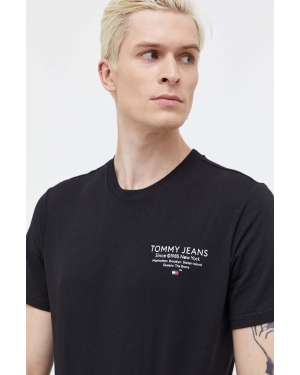 Tommy Jeans t-shirt bawełniany męski kolor czarny z nadrukiem DM0DM18265