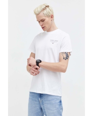 Tommy Jeans t-shirt bawełniany męski kolor biały z nadrukiem DM0DM18265