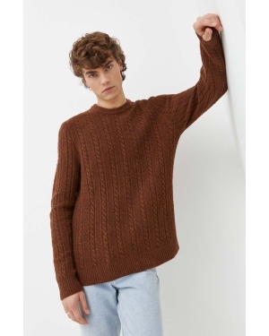 Abercrombie & Fitch sweter męska kolor brązowy ciepły