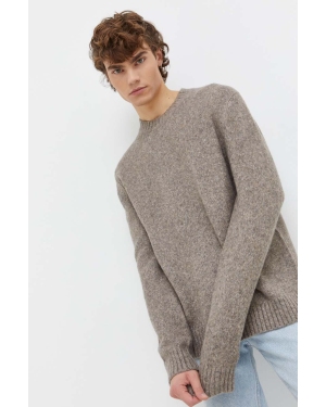 Abercrombie & Fitch sweter męski kolor beżowy ciepły