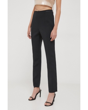 Calvin Klein Jeans spodnie damskie kolor czarny dopasowane high waist