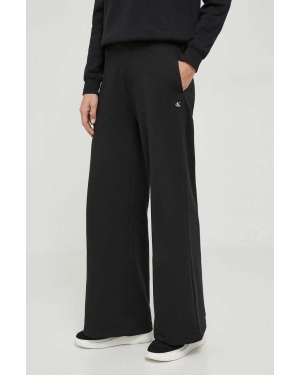 Calvin Klein Jeans spodnie dresowe kolor czarny proste high waist