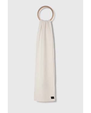 AllSaints szalik z domieszką wełny kolor beżowy gładki