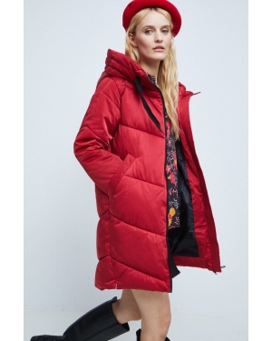 Medicine płaszcz damski kolor czerwony zimowy