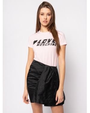 LOVE MOSCHINO T-Shirt W4F7358E 1698 Różowy Regular Fit