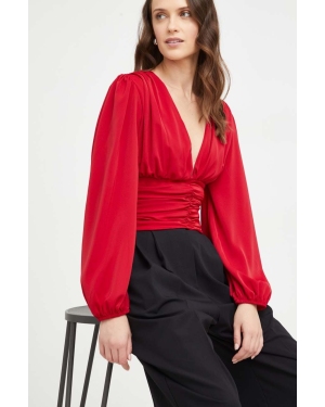 Answear Lab bluzka damska kolor czerwony gładka