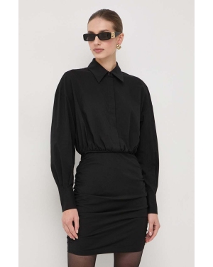 La Mania sukienka kolor czarny mini dopasowana
